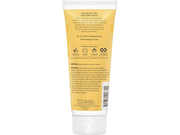 Burt's Bees Naturally Nourishing Milk & Honey Body Lotion 6 oz