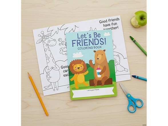 Fun Express 5" x 7" Animal Let's Be Friends Coloring Books