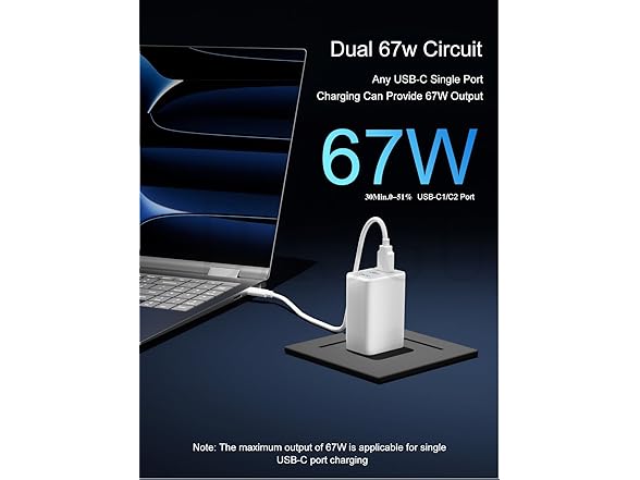 67W USB C Charger,3-Port PPS