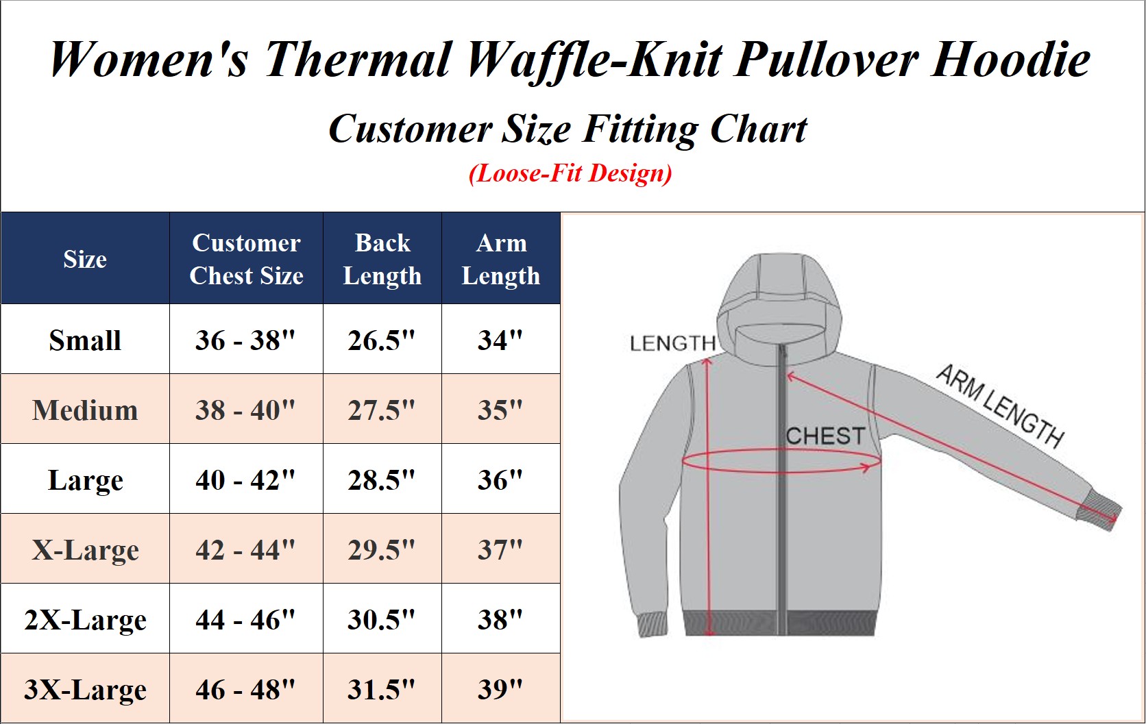 5Pk Womens Waffle-Knit Henley Pullover Hoodie - Gallery 8