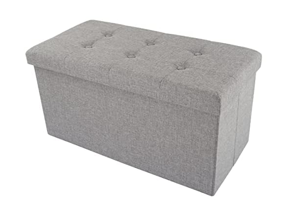 Lavish Home Folding Storage Ottoman - 30" Tufted