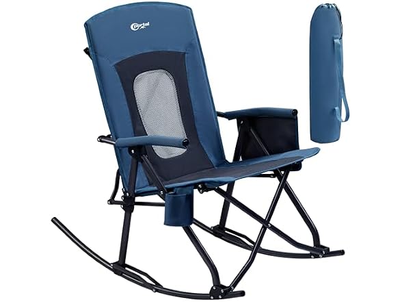 Portal Blue Oversized Rocking Camping Chair