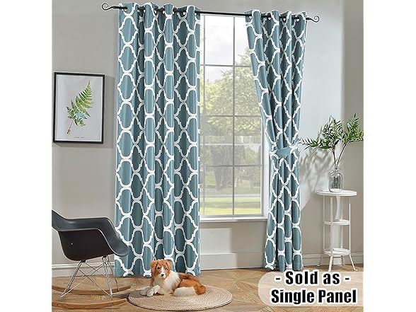 Melodieux Teal Blackout Curtain 52"x96"