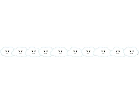 Hygloss Products Happy Clouds Die-Cut Bulletin Board Border