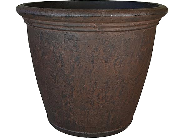 Sunnydaze 24-Inch Anjelica Large Plastic Pot - Rust