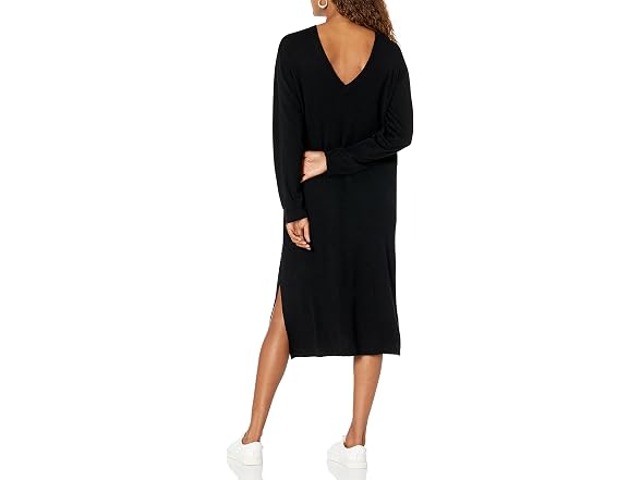 The Drop Suki Rib Midi V-Back Dress