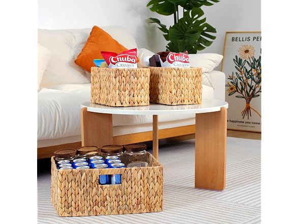 Suptinwear Handwoven Wicker Basket Set of 3