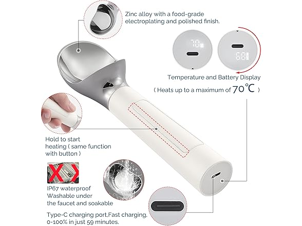 Heated Ice Cream Scoop