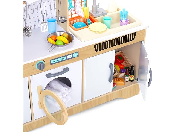 Wide Kitchen Set with Laundry Natural