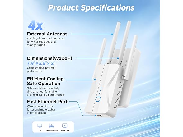 Mekupc WiFi Extender AC1200 15999 Sq.ft