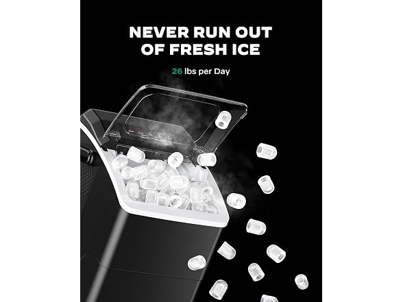 Silonn Countertop Ice Maker, 26 lbs/Day