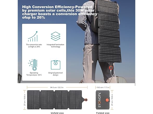 30W Portable Foldable Solar Panel
