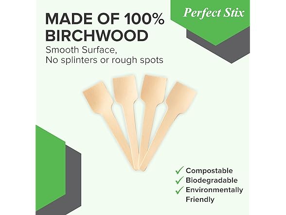 Perfect Stix Mini Wooden Tasting Spoons, 200ct