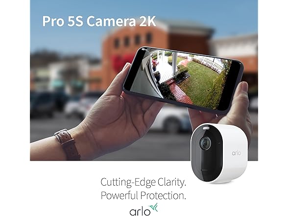 (4 Cam) (NEW) Arlo Pro 5S Spotlight 2K HDR Wireless Outdoor Security Camera