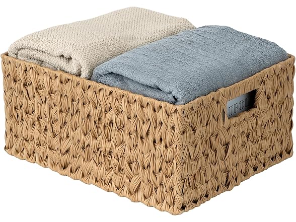 JS HANGER Large Woven Rattan Storage Basket 