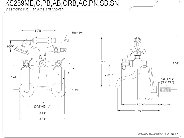 Kingston Brass Tub Faucet with Hand Shower