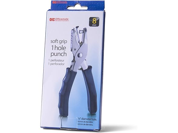 Officemate Hole Punch w/Soft Grip Handle