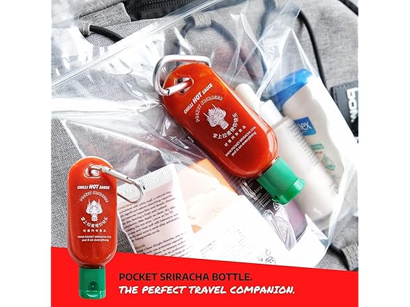 3PK Pocket Sriracha Mini Sriracha Hot Sauce Keyring