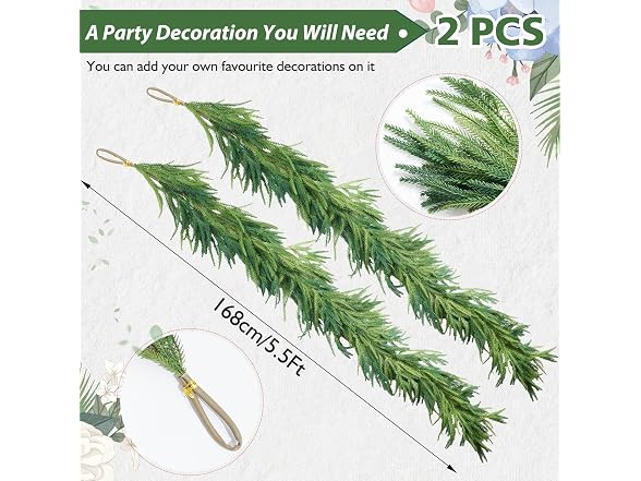 Nazano Real Touch Norfolk Pine Garland