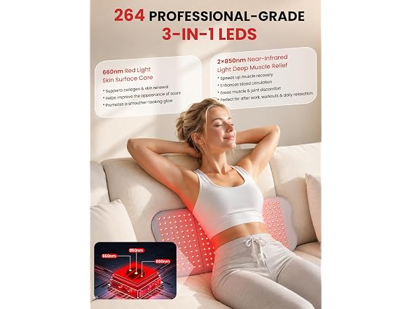 YOEYOU Red Light Therapy Pad for Body