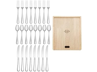 $29.99, Was $109.95, 72% Off! Lenox Studio 1414 24-Piece Silverware Set for 8 dealfomo