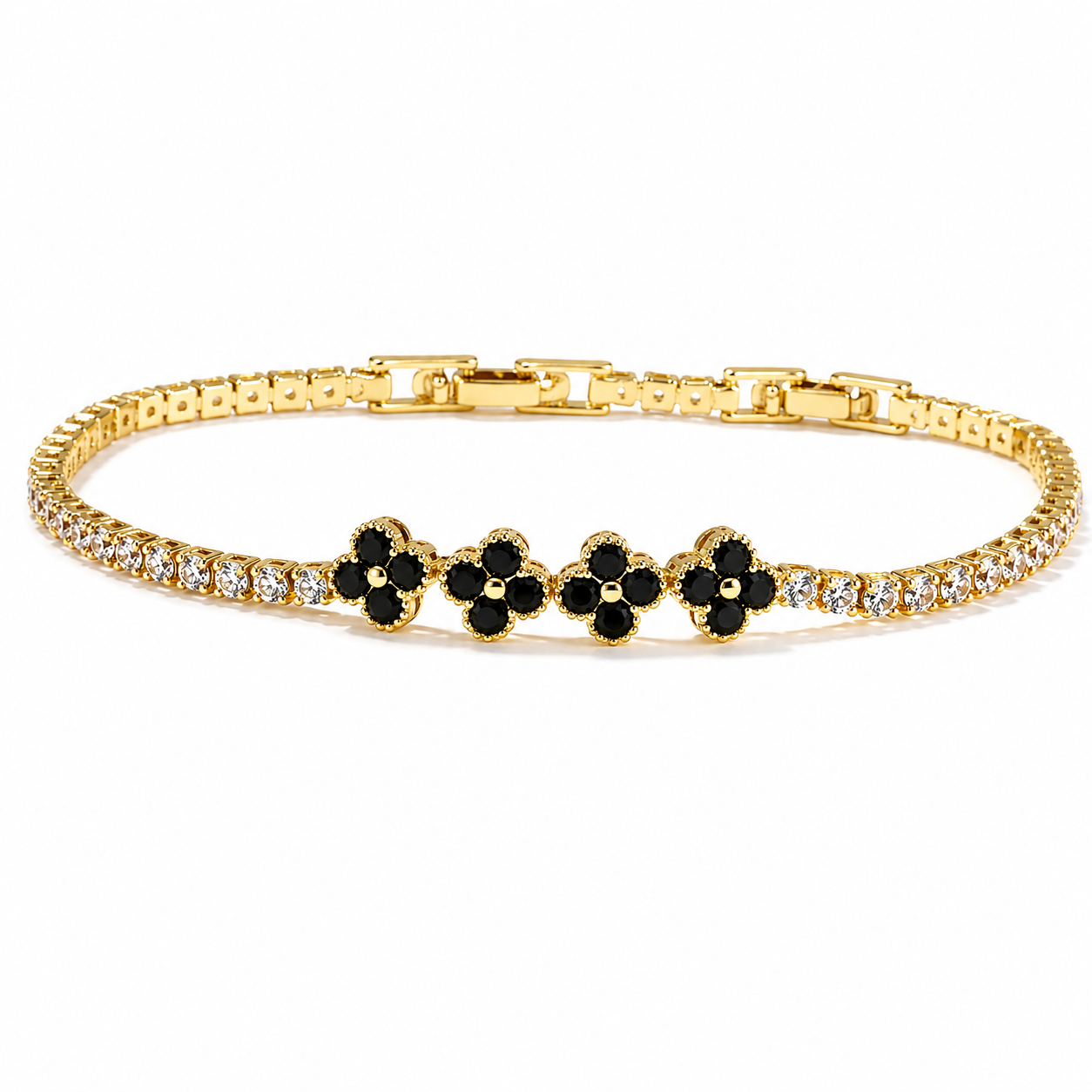 CZ Flower Charm Bracelet - Gallery 20
