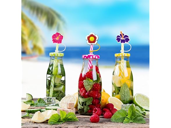 KWOYOS Silicone Flower Straw Cover