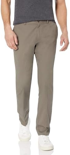 Amazon Essentials Men's Slim-Fit Wrinkle-Resistant Flat-Front Chino Pant, Dark Brown, 42W x 30L