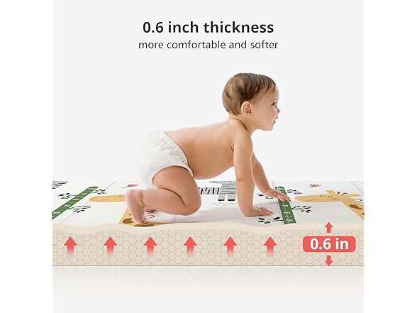 PIGLOG Foldable Baby Play Mat, PIGLOG 0.6in