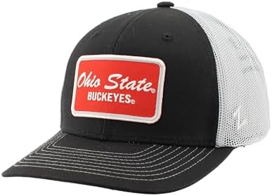 ZHATS Standard NCAA Officially Licensed Trucker Hat Dakota Patch Brick Black Gray, ,Ohio State Buckeyes