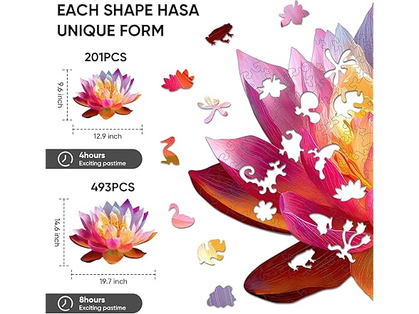 Ixfyloop Wooden Puzzles for Adults, Lucky Lotus