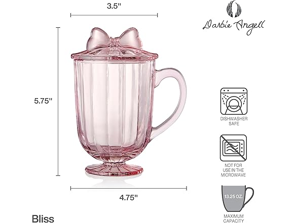 Darbie Angell Bliss Set of 2 Footed Drinking Glasses with Lid