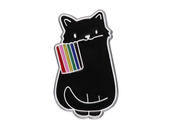 zhanghaoran Cartoon Black Cat Enamel Pin