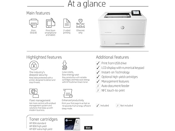 HP LaserJet Enterprise M507dn Monochrome Printer