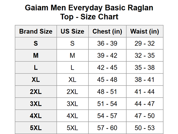 Gaiam Men Everyday Basic Raglan Top