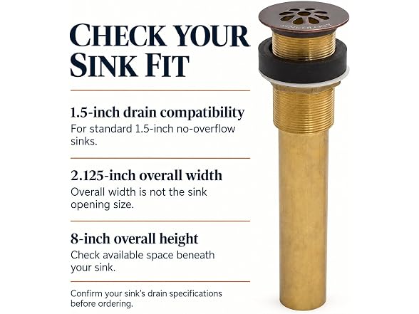 SinkSense 1.5" Grid Sink Drain in Aged
