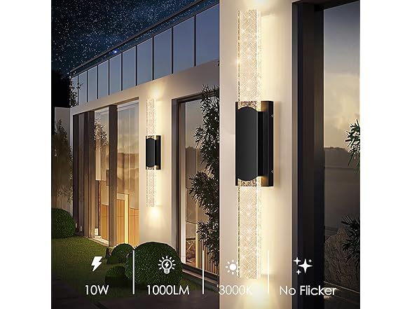 BesLowe 35.3in Wall Lights w/ Crystal Bubble, 2 Pk