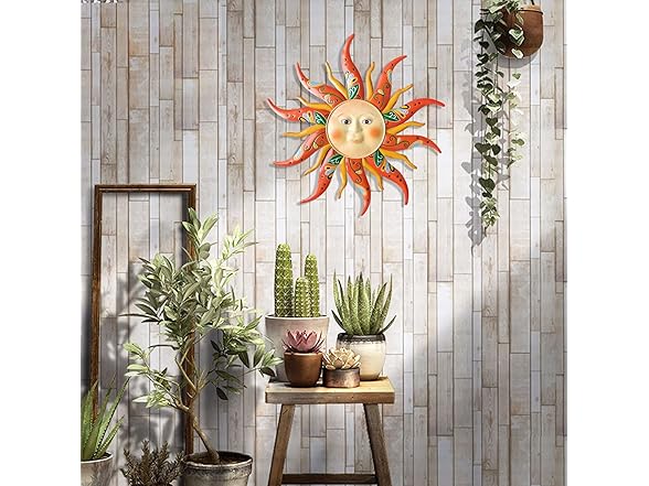 Large Metal Sun Wall Art Decor