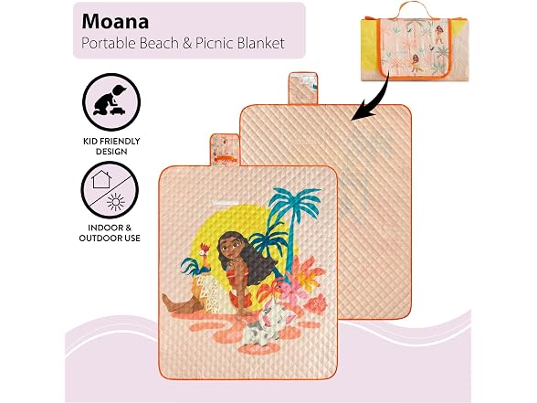 Disney Moana Kids Travel Mat for Indoor/Outdoor Use,