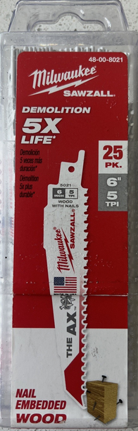 Milwaukee 48-00-8021 25 Pk 6" Recip Blades - Gallery 2