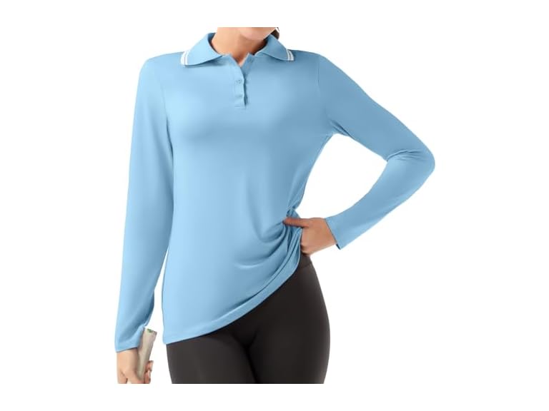 Ggov Women Golf Polo Shirts Long Sleeve V Shirts - Gallery 28