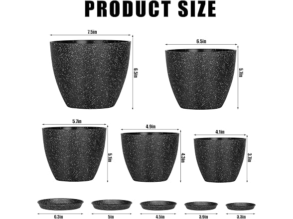 lokeisna 5 Pcs Modern Plant pots