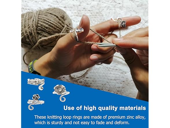 Qoyapow 10pcs Crochet Ring for Fingure