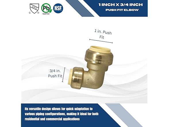 XFITTING Push Fit 1 Inch x 3/4 Inch Push