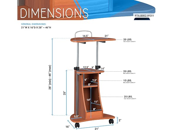 Techni Mobili Rolling Laptop Cart