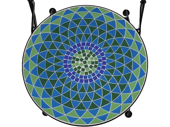 Sunnydaze Mosaic Tile Folding Bistro Chairs