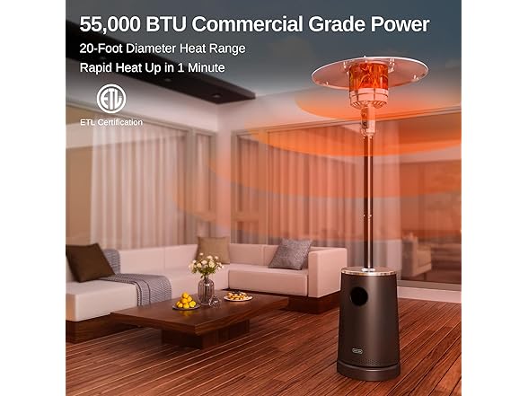 EAST OAK 55,000 BTU Patio Heater with Sand Box