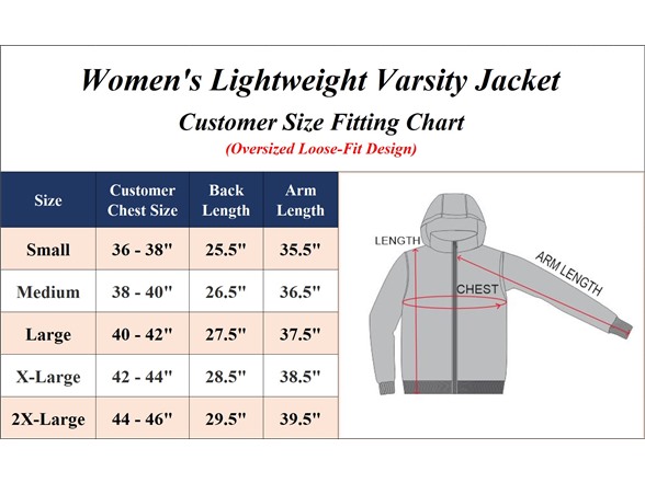 Womens Oversized Lightweight Varsity Jackets