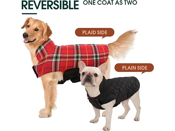 Kuoser Waterproof Dog Coat,Reversible Dog Jac