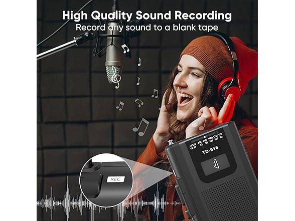 FIOLEES Portable Cassette Player w/Radio